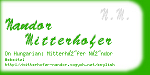 nandor mitterhofer business card